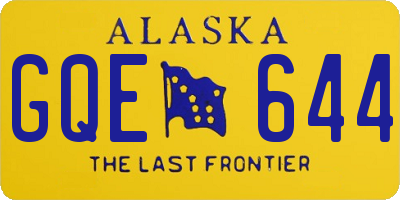 AK license plate GQE644