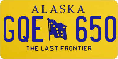 AK license plate GQE650