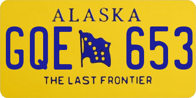 AK license plate GQE653