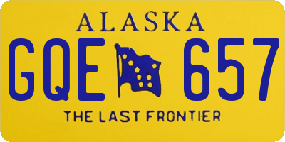 AK license plate GQE657