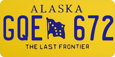 AK license plate GQE672