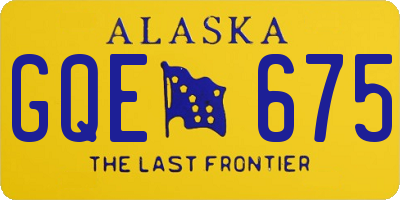 AK license plate GQE675