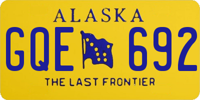 AK license plate GQE692