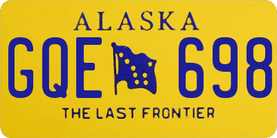 AK license plate GQE698