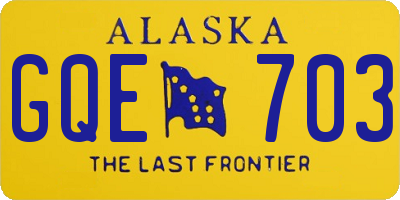 AK license plate GQE703