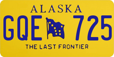AK license plate GQE725