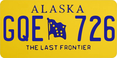 AK license plate GQE726
