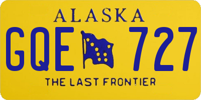 AK license plate GQE727
