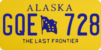 AK license plate GQE728