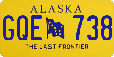AK license plate GQE738