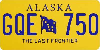AK license plate GQE750