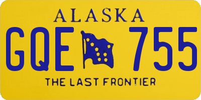 AK license plate GQE755