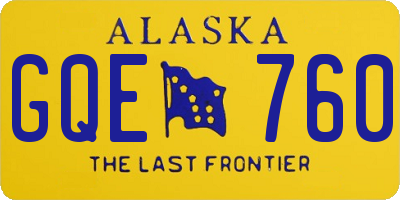 AK license plate GQE760
