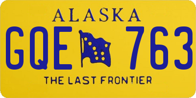 AK license plate GQE763