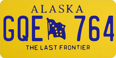AK license plate GQE764