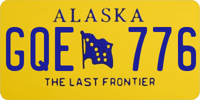 AK license plate GQE776