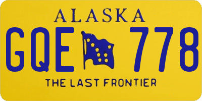 AK license plate GQE778