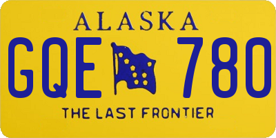 AK license plate GQE780