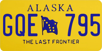 AK license plate GQE795