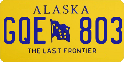 AK license plate GQE803