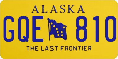 AK license plate GQE810