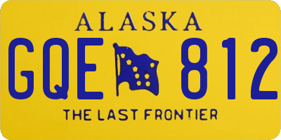 AK license plate GQE812