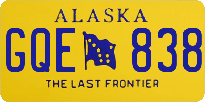 AK license plate GQE838