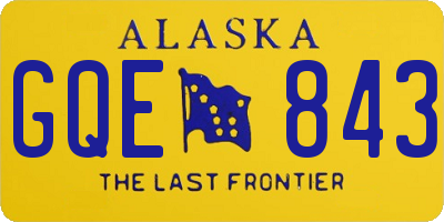 AK license plate GQE843