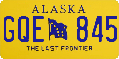AK license plate GQE845