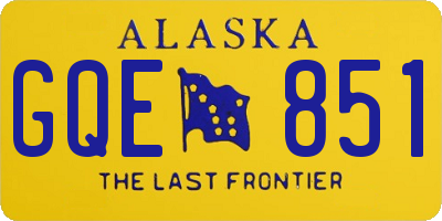 AK license plate GQE851
