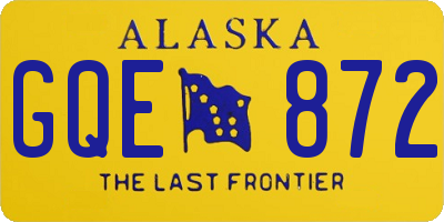 AK license plate GQE872