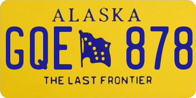 AK license plate GQE878
