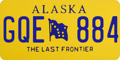 AK license plate GQE884