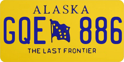 AK license plate GQE886