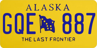 AK license plate GQE887