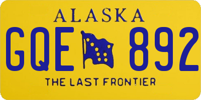 AK license plate GQE892