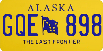 AK license plate GQE898