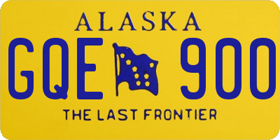 AK license plate GQE900