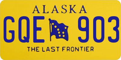 AK license plate GQE903