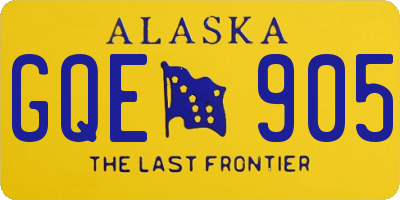 AK license plate GQE905
