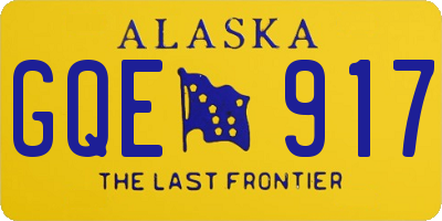 AK license plate GQE917