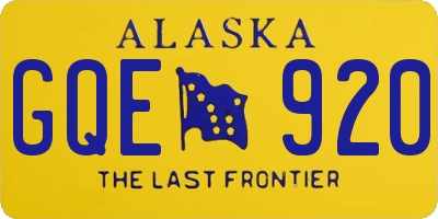 AK license plate GQE920