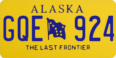 AK license plate GQE924