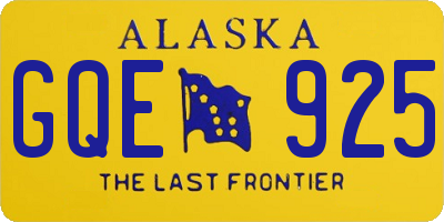 AK license plate GQE925