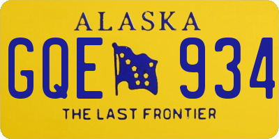 AK license plate GQE934