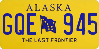 AK license plate GQE945