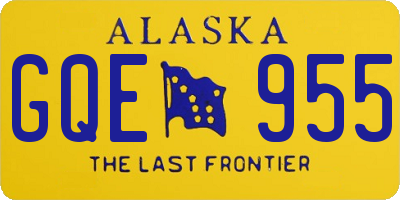 AK license plate GQE955