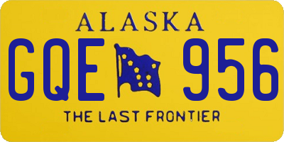 AK license plate GQE956