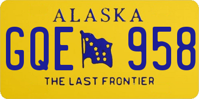 AK license plate GQE958