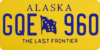 AK license plate GQE960